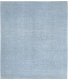 Overdye 7'9'' X 9'2'' Hand-Knotted Wool Rug 7'9'' x 9'2'' (233 X 275) / Teal / Teal