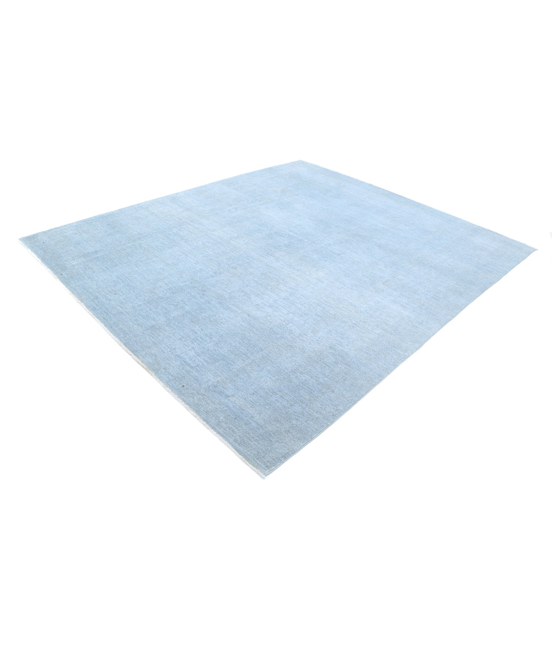 Overdye 7'9'' X 9'2'' Hand-Knotted Wool Rug 7'9'' x 9'2'' (233 X 275) / Teal / Teal