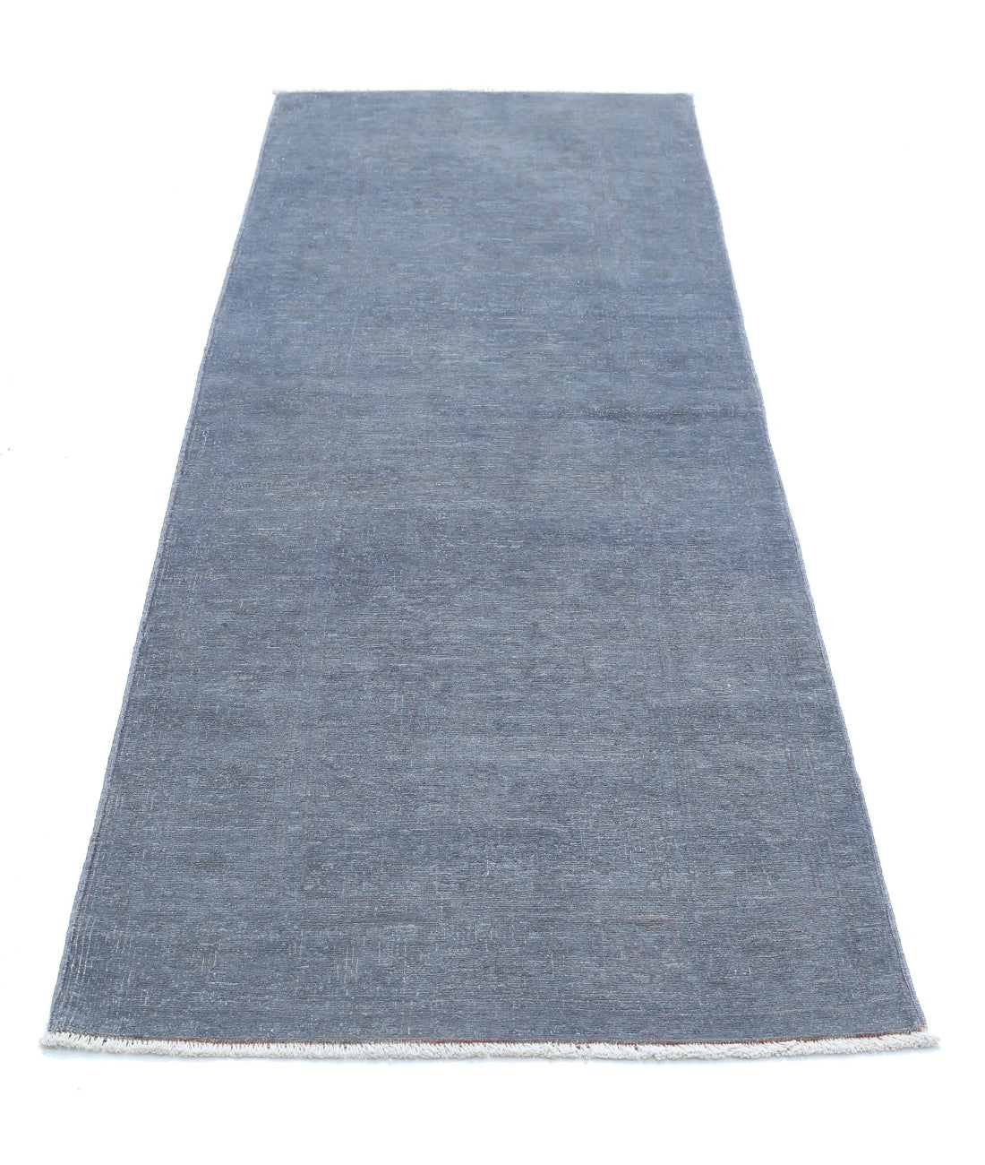 Overdye 2'8'' X 8'3'' Hand-Knotted Wool Rug 2'8'' x 8'3'' (80 X 248) / Grey / Grey