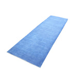 Overdye 2'11'' X 10'3'' Hand-Knotted Wool Rug 2'11'' x 10'3'' (88 X 308) / Blue / Blue