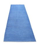 Overdye 2'11'' X 10'3'' Hand-Knotted Wool Rug 2'11'' x 10'3'' (88 X 308) / Blue / Blue