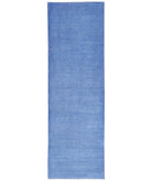 Overdye 2'11'' X 10'3'' Hand-Knotted Wool Rug 2'11'' x 10'3'' (88 X 308) / Blue / Blue