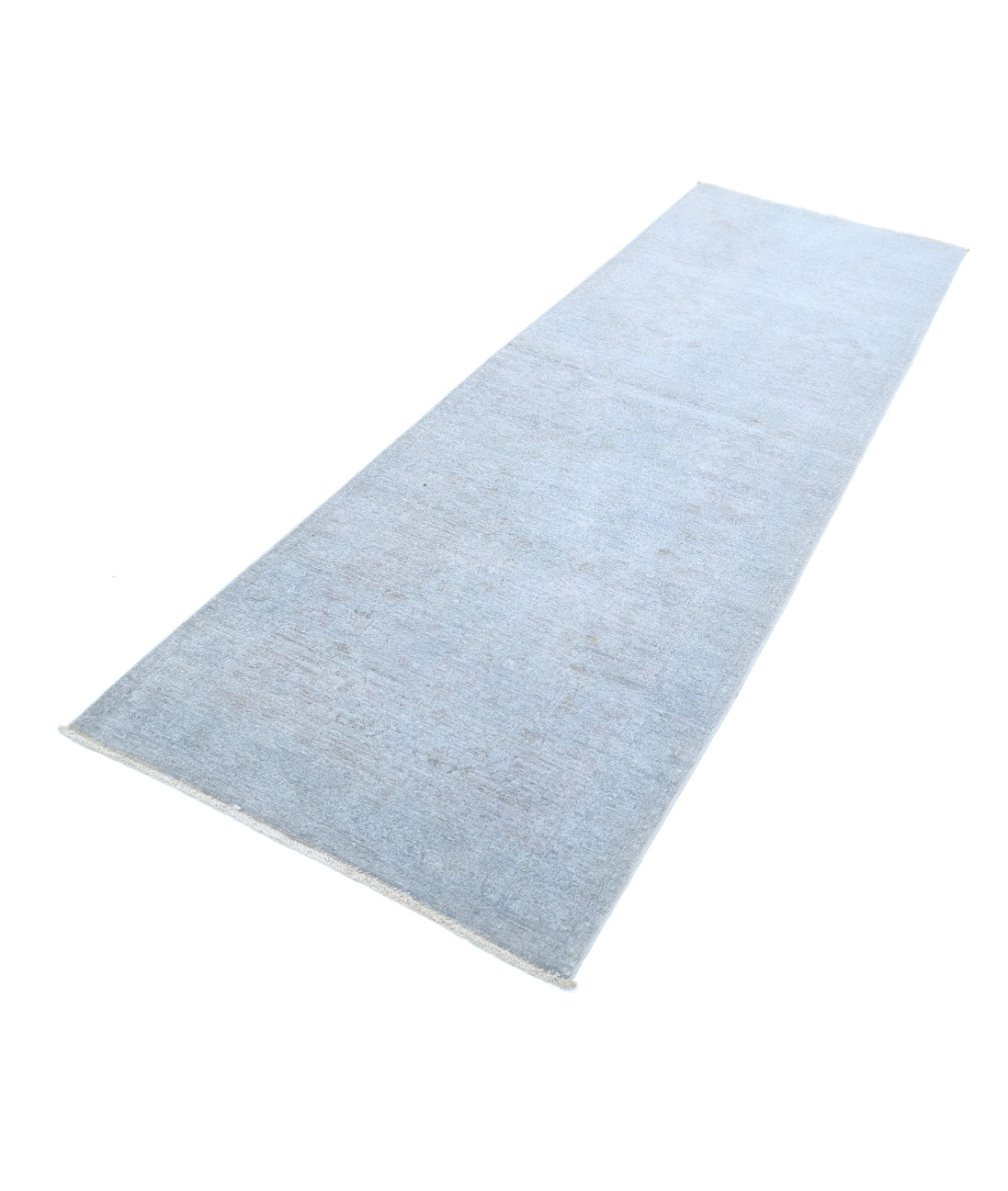 Overdye 3'0'' X 9'2'' Hand-Knotted Wool Rug 3'0'' x 9'2'' (90 X 275) / Grey / Grey