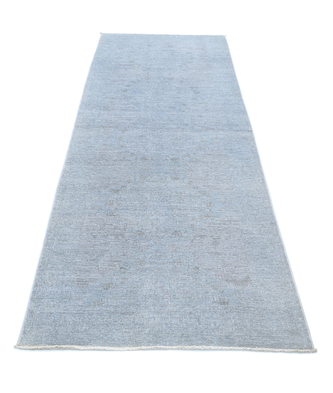 Overdye 3'0'' X 9'2'' Hand-Knotted Wool Rug 3'0'' x 9'2'' (90 X 275) / Grey / Grey