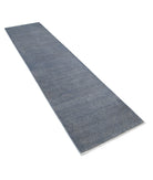 Overdye 2'4'' X 10'0'' Hand-Knotted Wool Rug 2'4'' x 10'0'' (70 X 300) / Grey / Grey