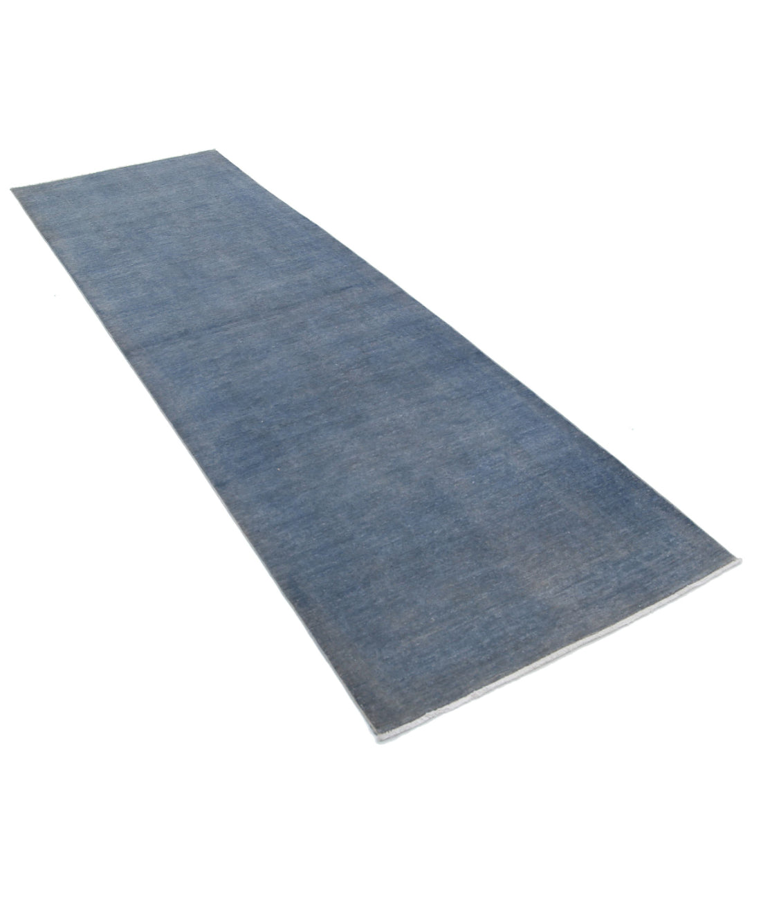 Overdye 3'1'' X 9'6'' Hand-Knotted Wool Rug 3'1'' x 9'6'' (93 X 285) / Grey / Grey