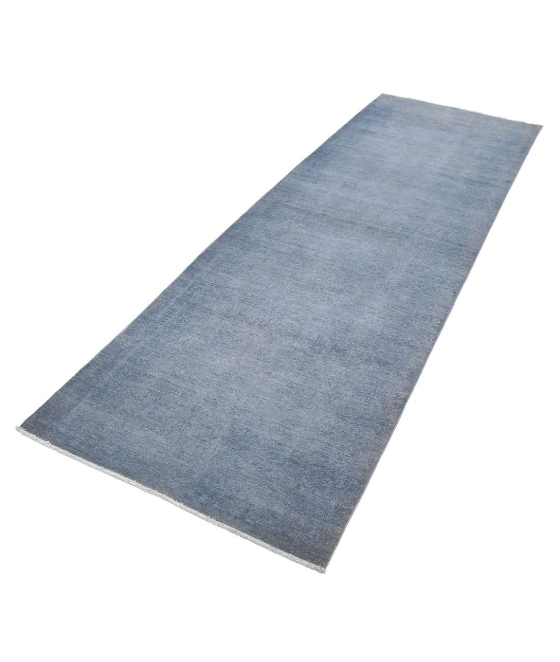 Overdye 3'1'' X 9'6'' Hand-Knotted Wool Rug 3'1'' x 9'6'' (93 X 285) / Grey / Grey