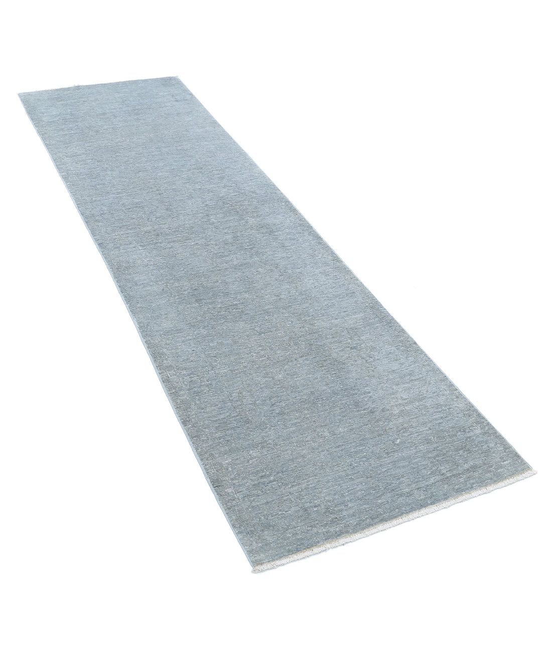 Overdye 2'3'' X 8'0'' Hand-Knotted Wool Rug 2'3'' x 8'0'' (68 X 240) / Grey / Grey