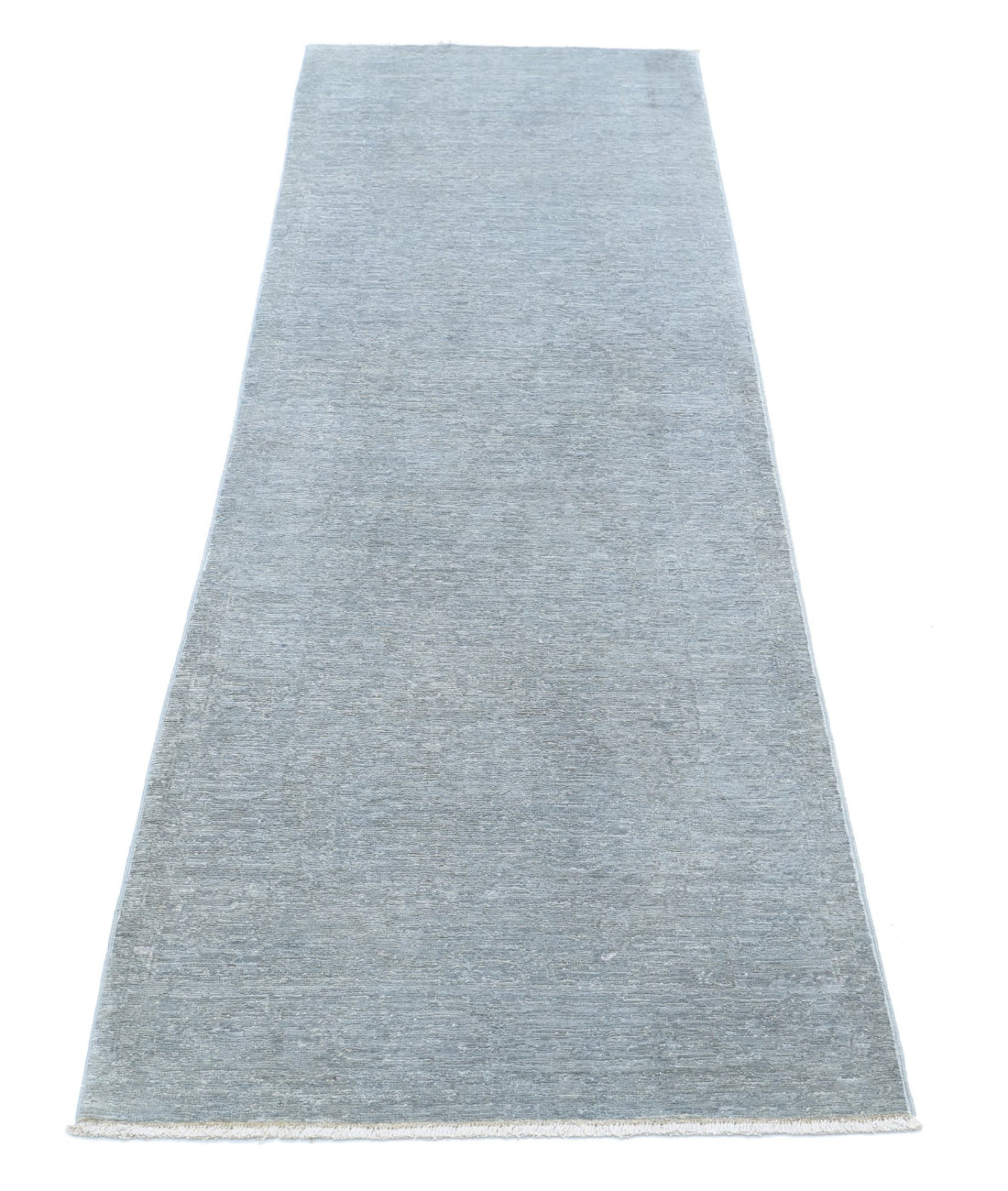 Overdye 2'3'' X 8'0'' Hand-Knotted Wool Rug 2'3'' x 8'0'' (68 X 240) / Grey / Grey