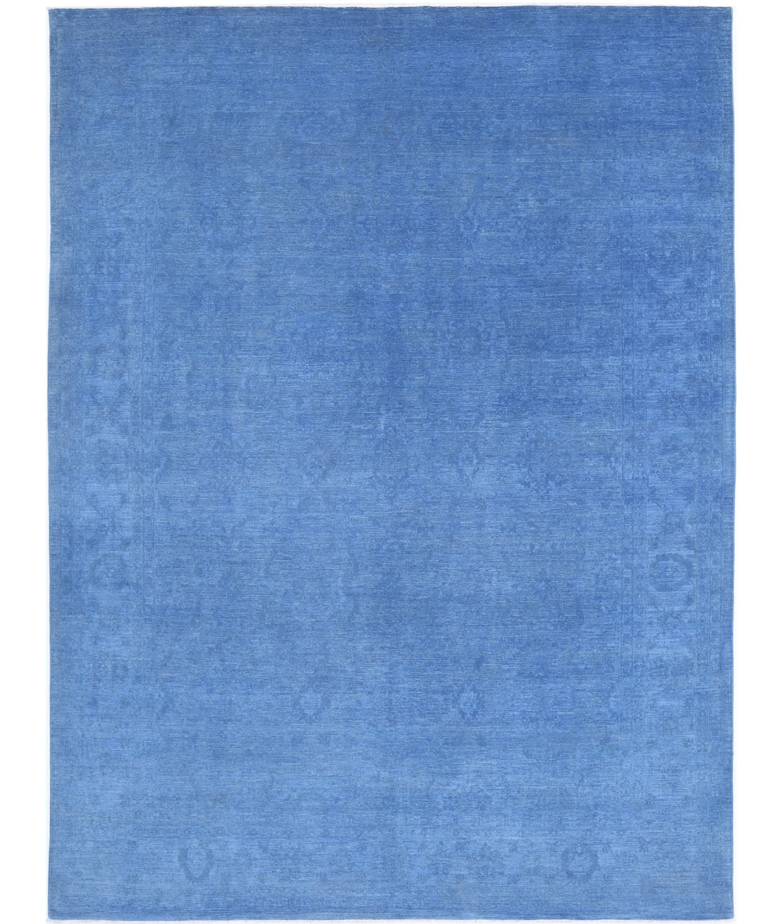 Overdye 8'10'' X 11'8'' Hand-Knotted Wool Rug 8'10'' x 11'8'' (265 X 350) / Blue / Blue