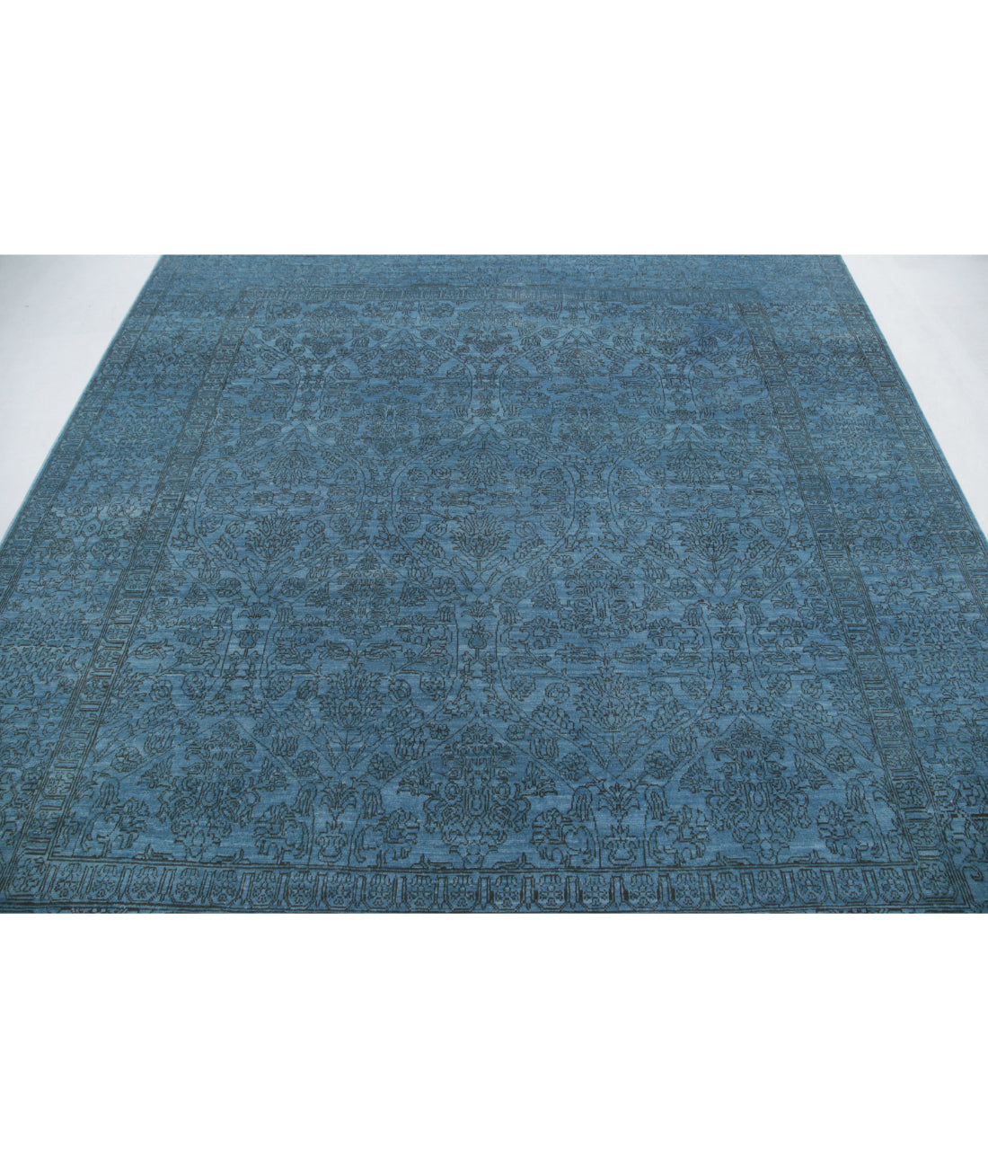 Overdye 7'9'' X 8'5'' Hand-Knotted Wool Rug 7'9'' x 8'5'' (233 X 253) / Blue / Blue