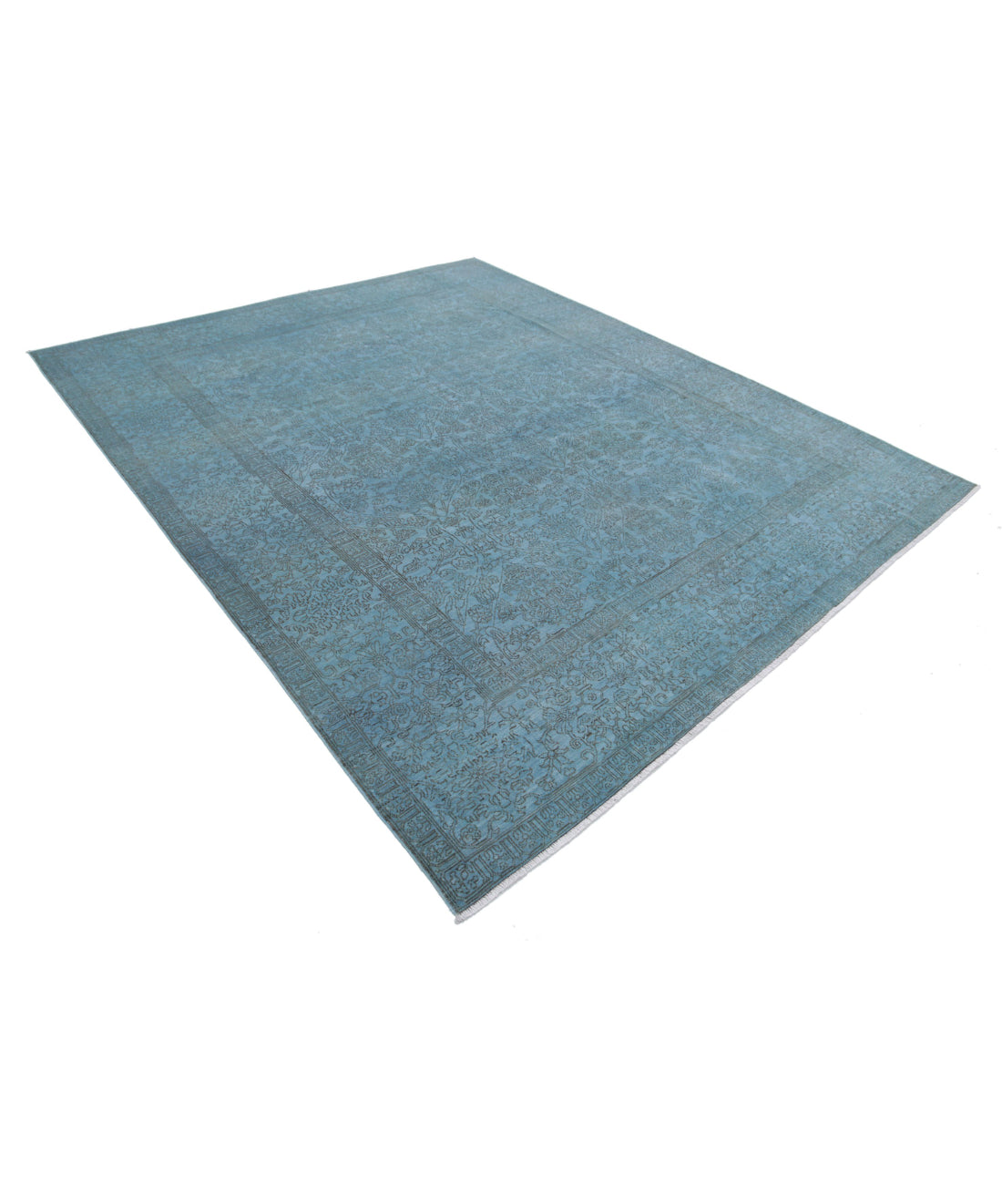 Overdye 8'0'' X 9'8'' Hand-Knotted Wool Rug 8'0'' x 9'8'' (240 X 290) / Blue / Blue