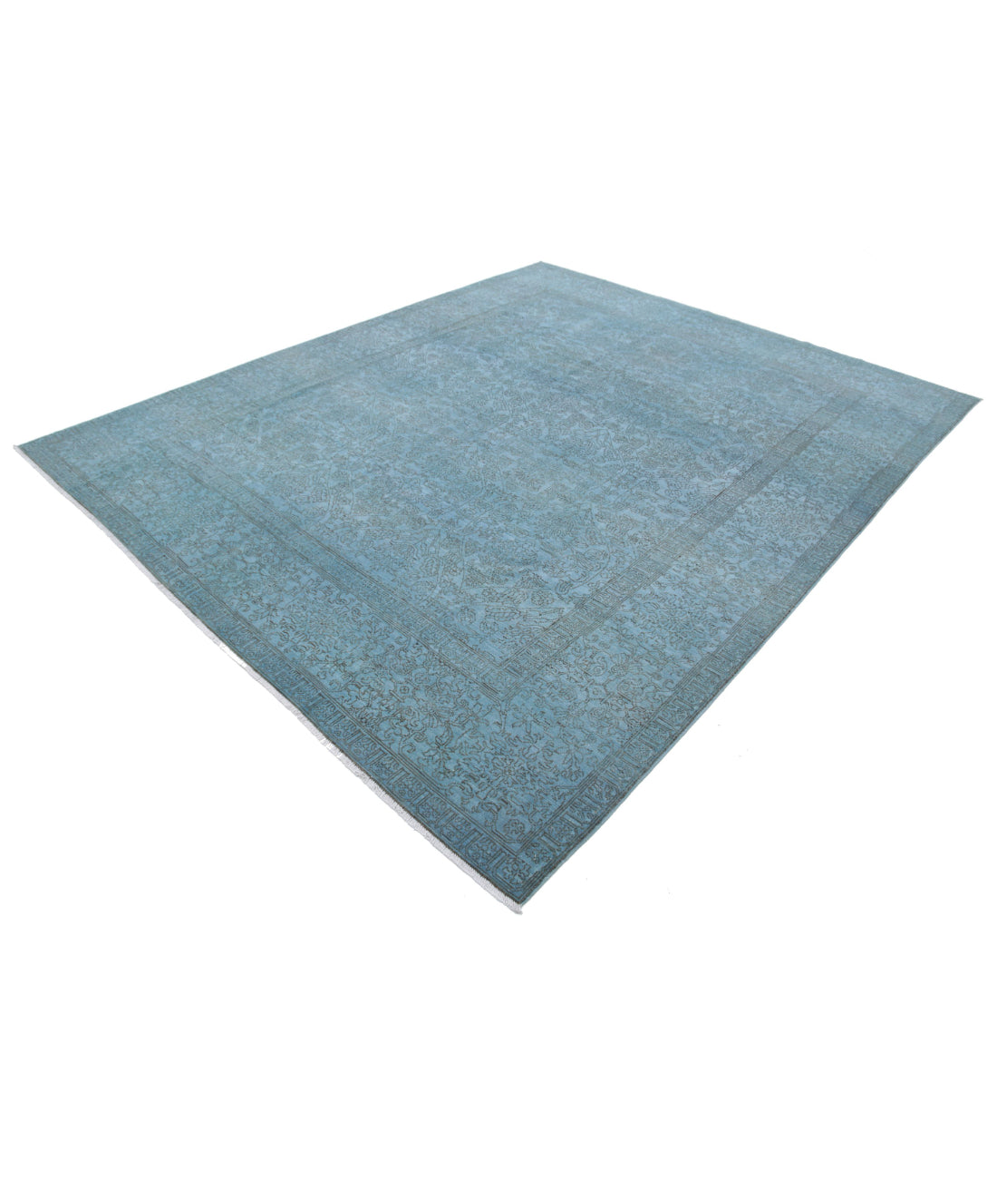 Overdye 8'0'' X 9'8'' Hand-Knotted Wool Rug 8'0'' x 9'8'' (240 X 290) / Blue / Blue