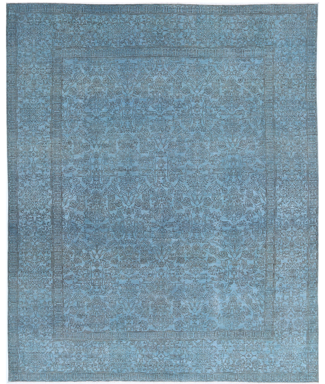 Overdye 8'0'' X 9'8'' Hand-Knotted Wool Rug 8'0'' x 9'8'' (240 X 290) / Blue / Blue