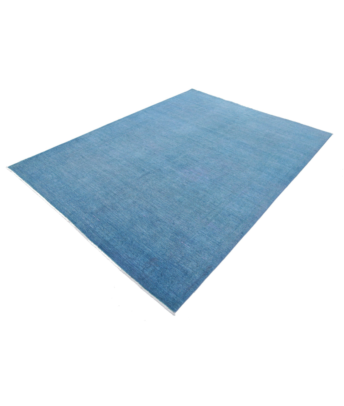 Overdye 6'2'' X 8'4'' Hand-Knotted Wool Rug 6'2'' x 8'4'' (185 X 250) / Blue / Blue