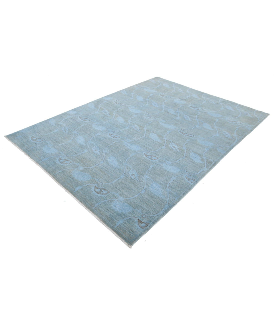 Overdye 5'11'' X 8'2'' Hand-Knotted Wool Rug 5'11'' x 8'2'' (178 X 245) / Blue / Blue