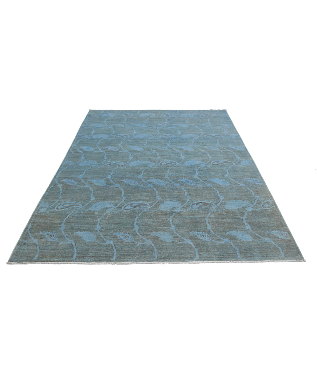 Overdye 5'11'' X 8'2'' Hand-Knotted Wool Rug 5'11'' x 8'2'' (178 X 245) / Blue / Blue