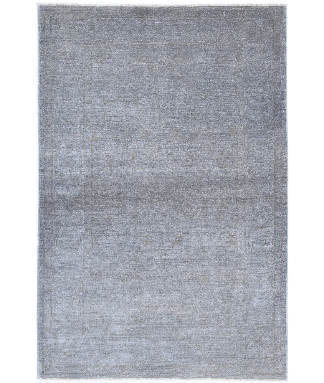 Overdye 3'10'' X 5'11'' Hand-Knotted Wool Rug 3'10'' x 5'11'' (115 X 178) / Grey / Grey