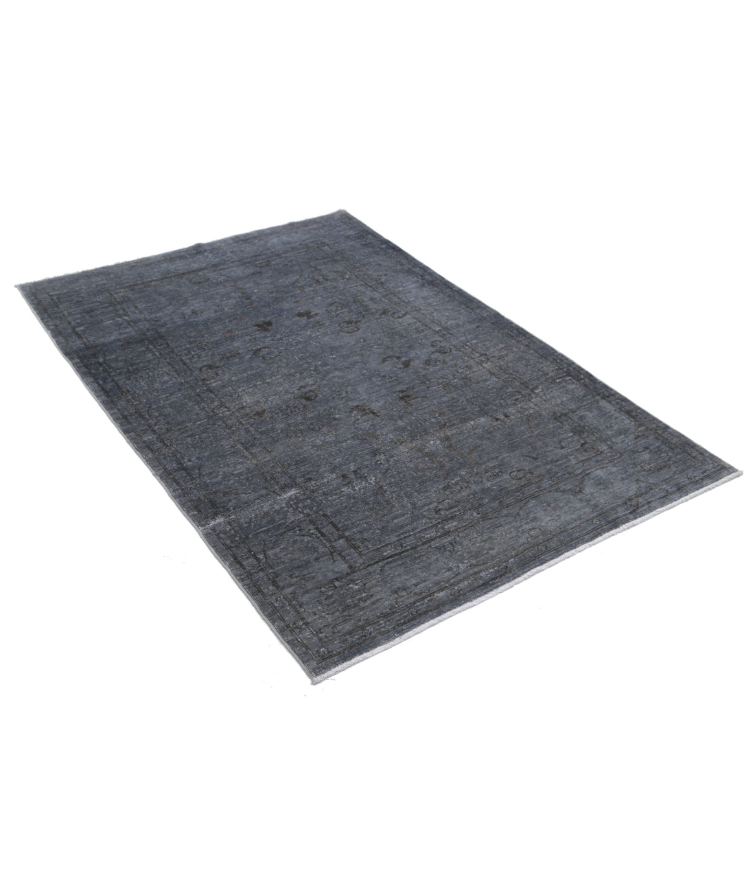 Overdye 3'11'' X 5'8'' Hand-Knotted Wool Rug 3'11'' x 5'8'' (118 X 170) / Grey / Grey