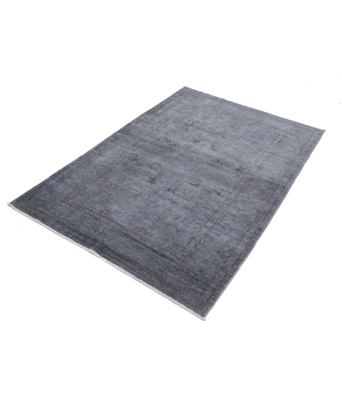 Overdye 3'11'' X 5'8'' Hand-Knotted Wool Rug 3'11'' x 5'8'' (118 X 170) / Grey / Grey