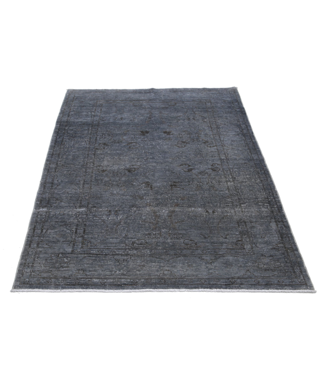 Overdye 3'11'' X 5'8'' Hand-Knotted Wool Rug 3'11'' x 5'8'' (118 X 170) / Grey / Grey