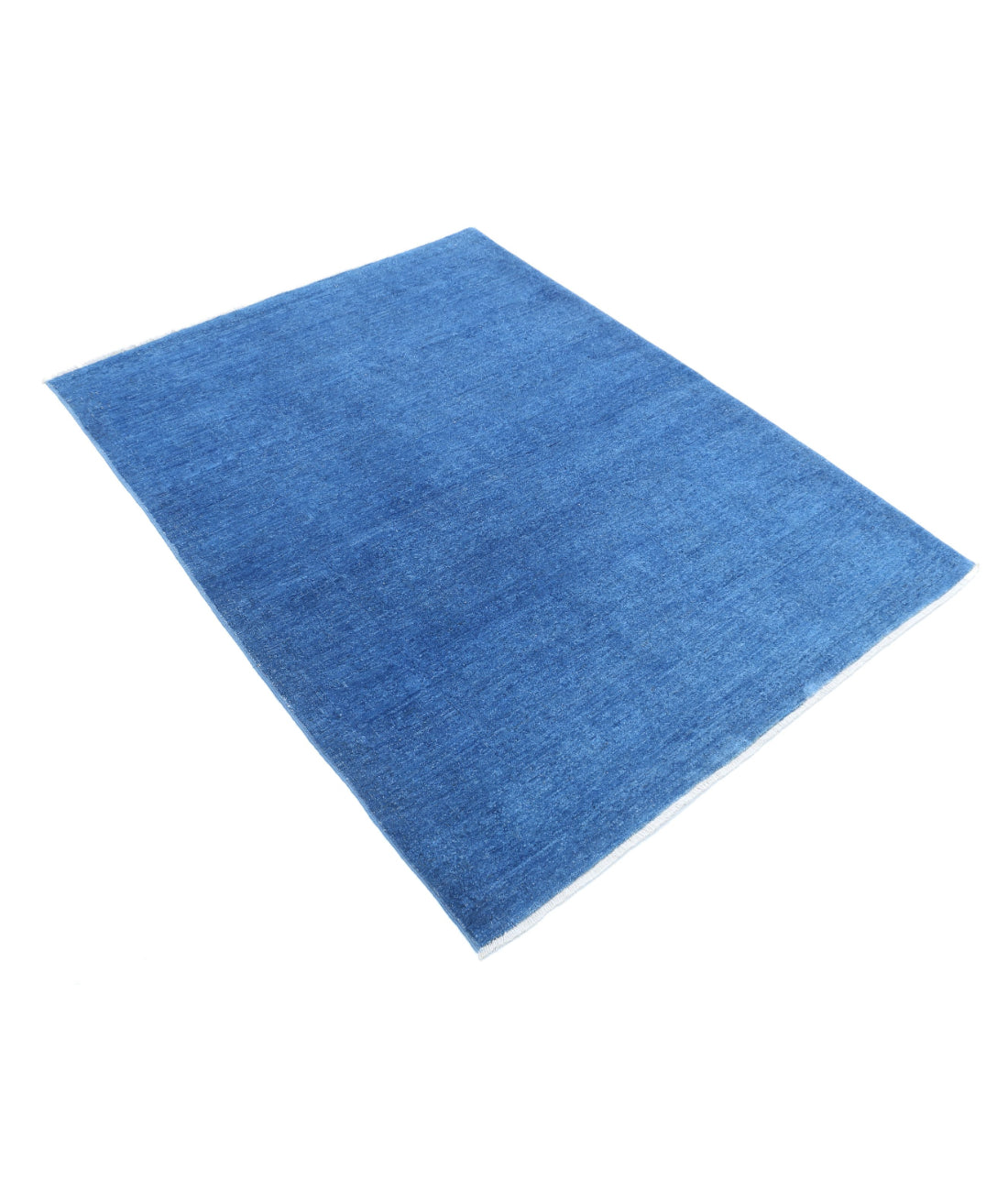 Overdye 3'11'' X 5'2'' Hand-Knotted Wool Rug 3'11'' x 5'2'' (118 X 155) / Blue / Blue