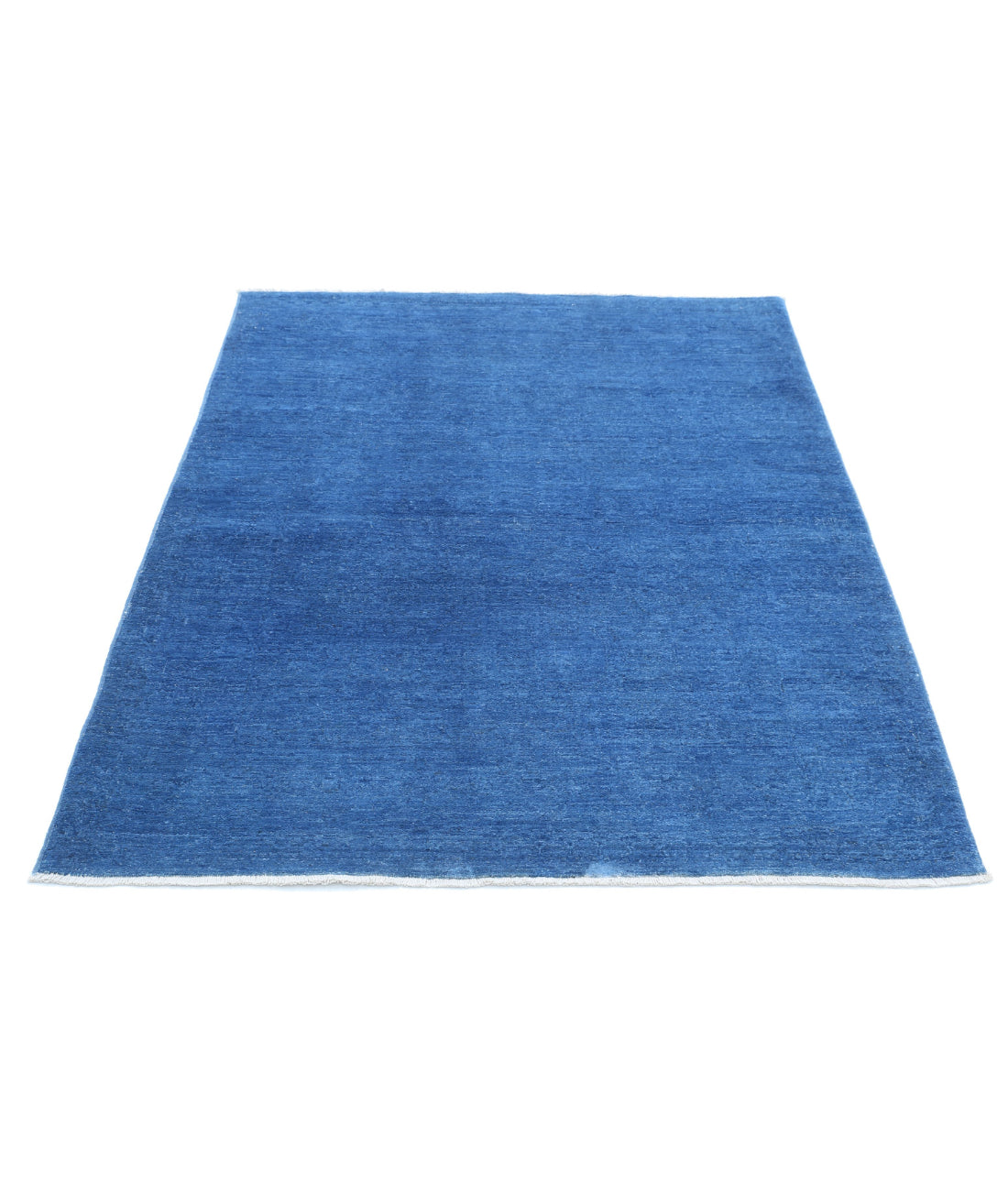 Overdye 3'11'' X 5'2'' Hand-Knotted Wool Rug 3'11'' x 5'2'' (118 X 155) / Blue / Blue