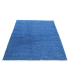 Overdye 3'11'' X 5'2'' Hand-Knotted Wool Rug 3'11'' x 5'2'' (118 X 155) / Blue / Blue