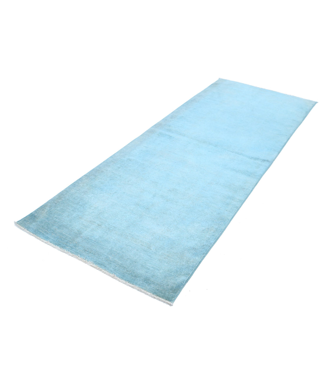 Overdye 3'0'' X 7'9'' Hand-Knotted Wool Rug 3'0'' x 7'9'' (90 X 233) / Teal / N/A