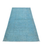 Overdye 3'0'' X 7'9'' Hand-Knotted Wool Rug 3'0'' x 7'9'' (90 X 233) / Teal / N/A