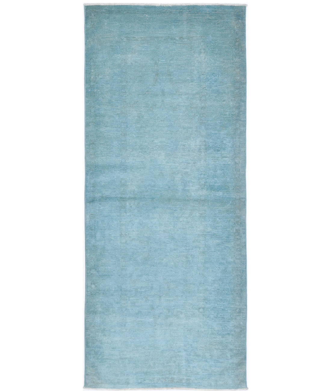 Overdye 3'0'' X 7'9'' Hand-Knotted Wool Rug 3'0'' x 7'9'' (90 X 233) / Teal / N/A