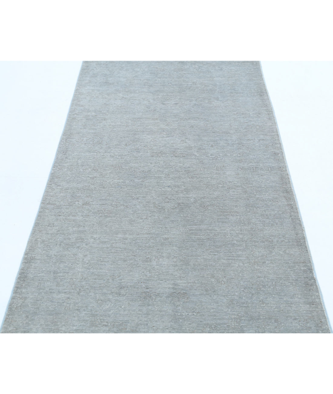 Overdye 3'1'' X 9'6'' Hand-Knotted Wool Rug 3'1'' x 9'6'' (93 X 285) / Grey / Grey