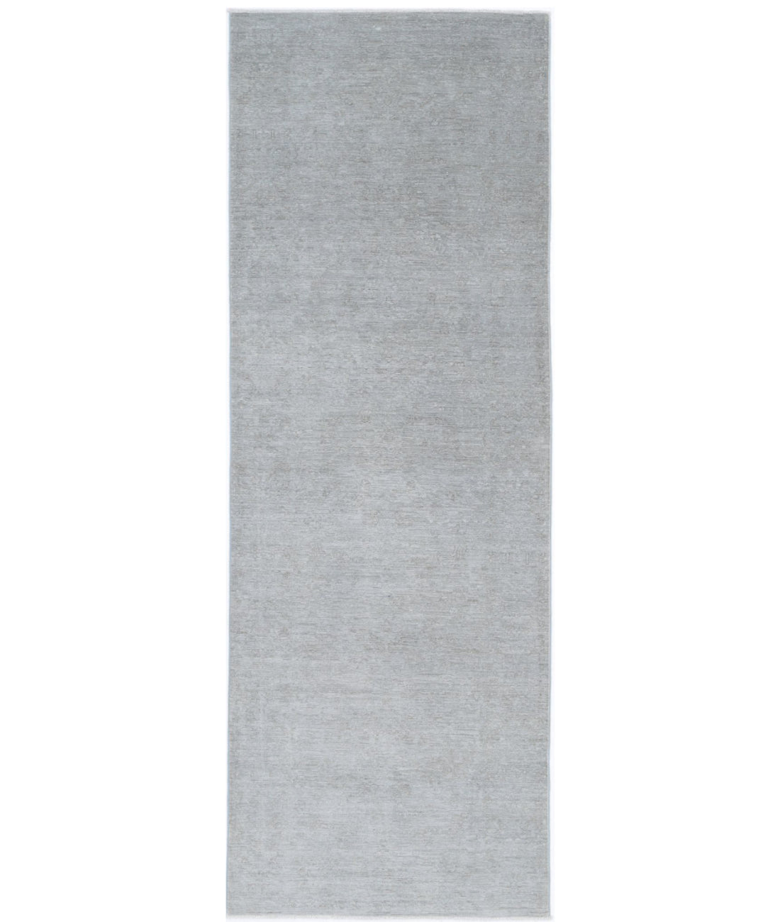 Overdye 3'1'' X 9'6'' Hand-Knotted Wool Rug 3'1'' x 9'6'' (93 X 285) / Grey / Grey