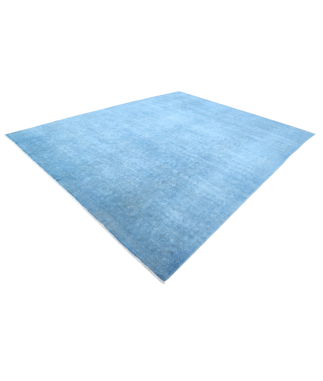 Overdye 9'10'' X 12'7'' Hand-Knotted Wool Rug 9'10'' x 12'7'' (295 X 378) / Blue / Blue