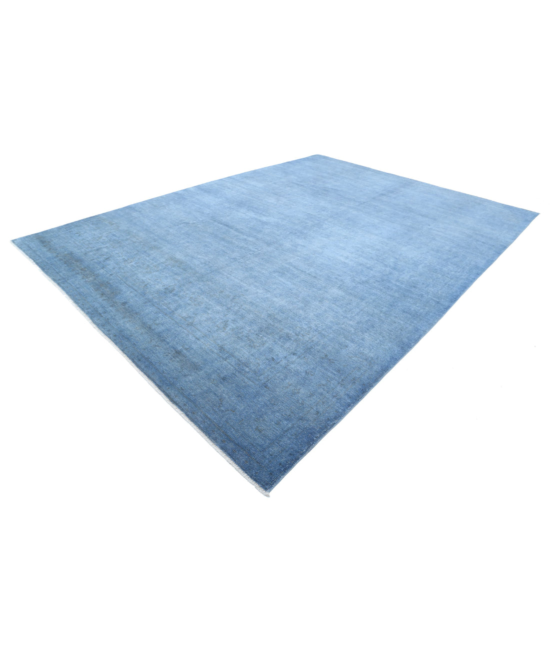 Overdye 9'11'' X 13'6'' Hand-Knotted Wool Rug 9'11'' x 13'6'' (298 X 405) / Blue / Blue