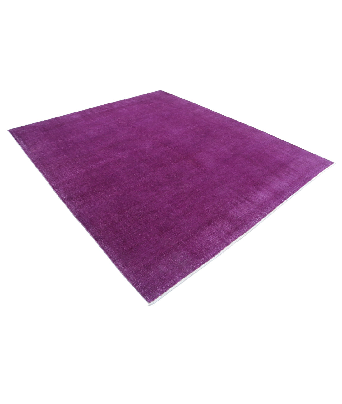 Overdye 7'11'' X 9'4'' Hand-Knotted Wool Rug 7'11'' x 9'4'' (238 X 280) / Magenta / Magenta