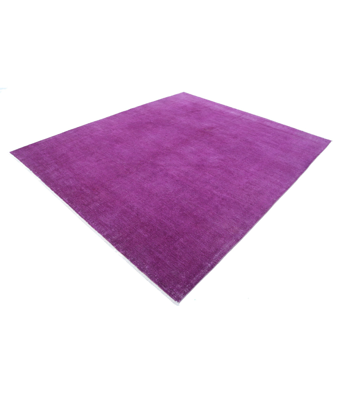 Overdye 7'11'' X 9'4'' Hand-Knotted Wool Rug 7'11'' x 9'4'' (238 X 280) / Magenta / Magenta