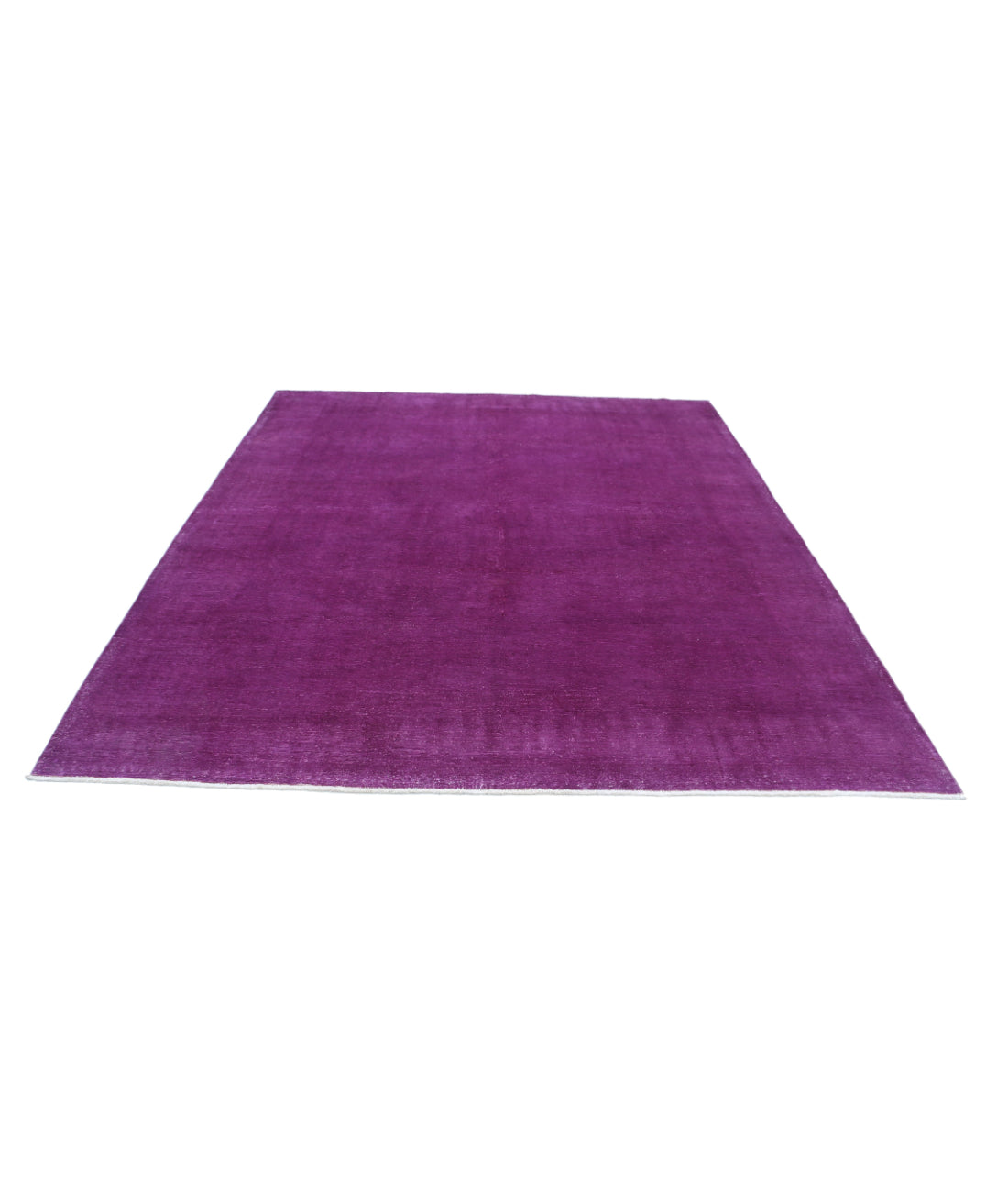 Overdye 7'11'' X 9'4'' Hand-Knotted Wool Rug 7'11'' x 9'4'' (238 X 280) / Magenta / Magenta