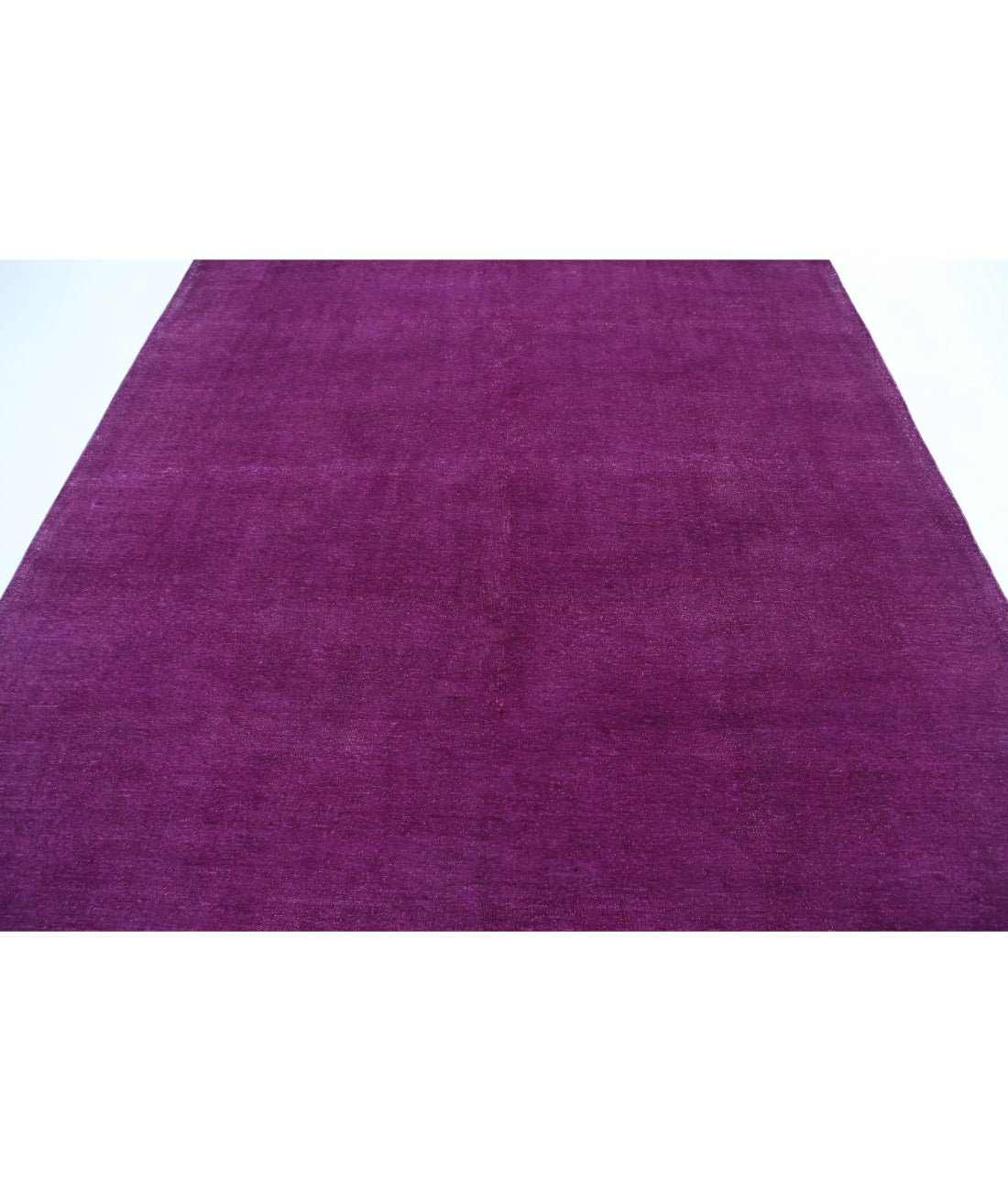 Overdye 7'11'' X 9'4'' Hand-Knotted Wool Rug 7'11'' x 9'4'' (238 X 280) / Magenta / Magenta