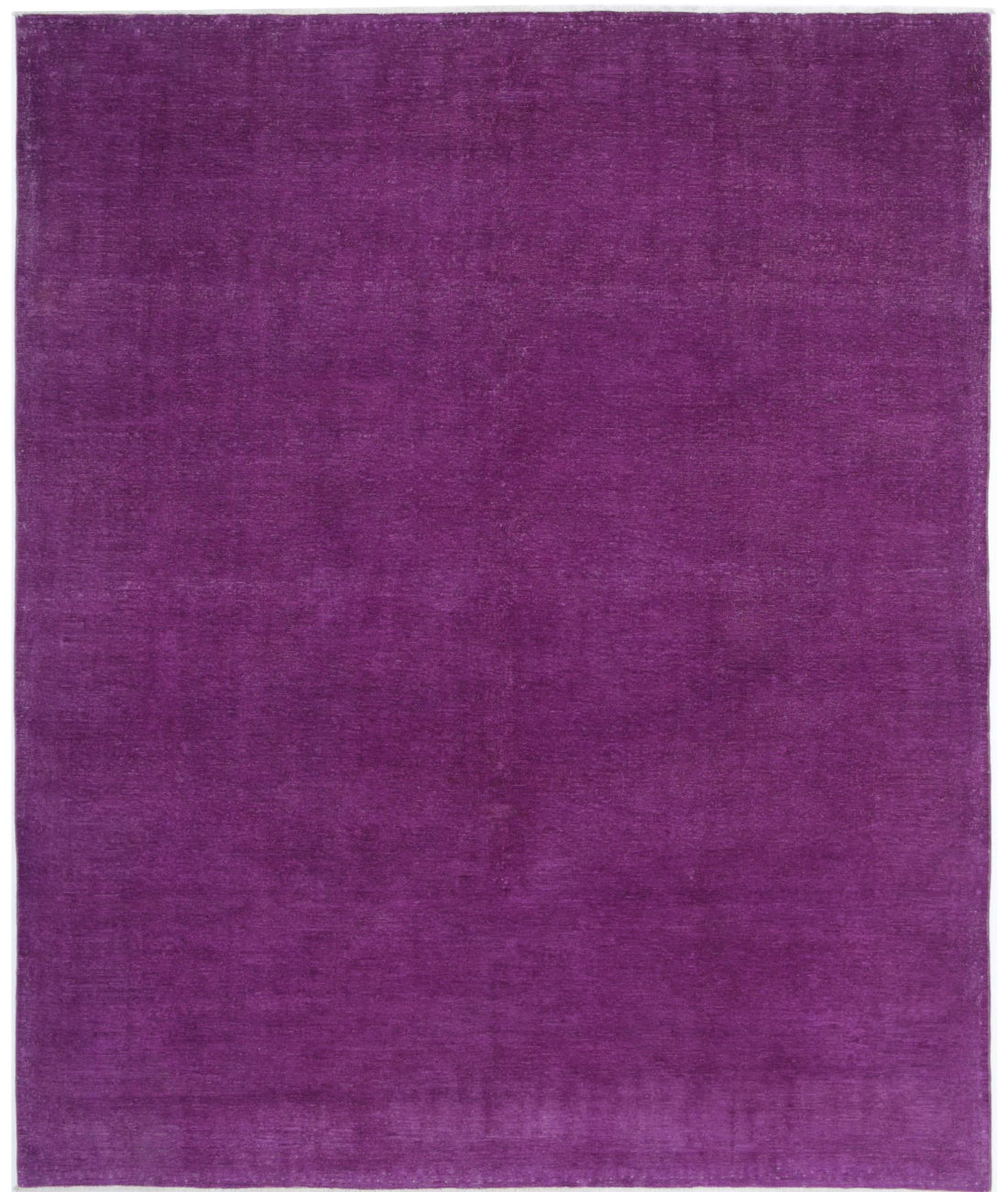 Overdye 7'11'' X 9'4'' Hand-Knotted Wool Rug 7'11'' x 9'4'' (238 X 280) / Magenta / Magenta