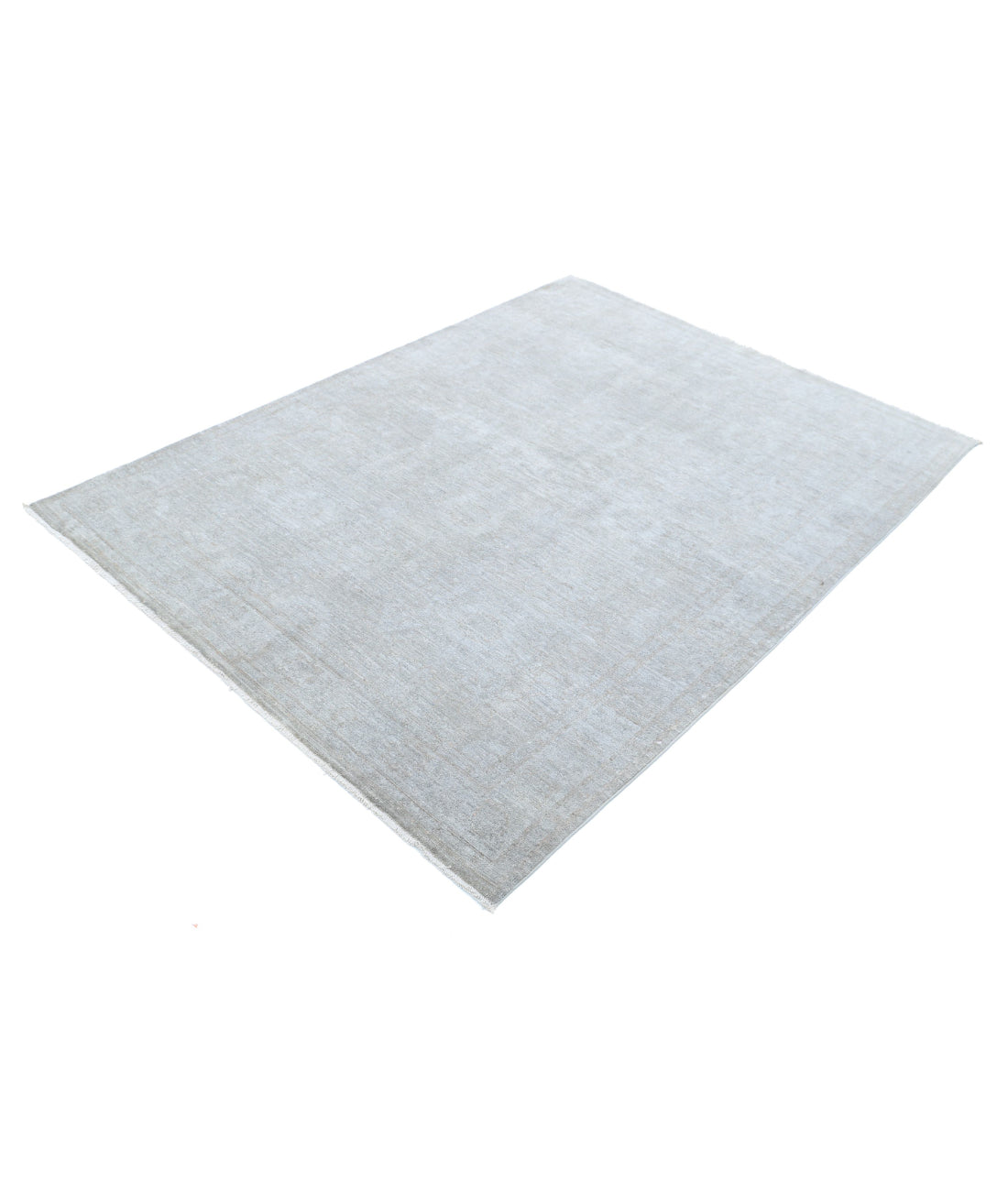 Overdye 4'9'' X 6'5'' Hand-Knotted Wool Rug 4'9'' x 6'5'' (143 X 193) / Grey / Grey