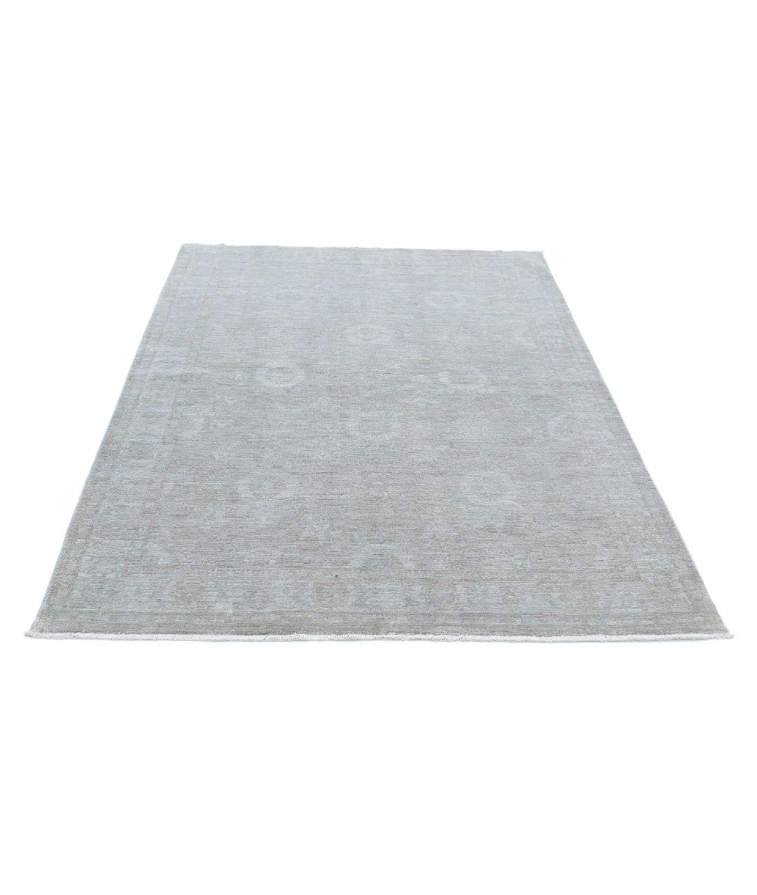 Overdye 4'9'' X 6'5'' Hand-Knotted Wool Rug 4'9'' x 6'5'' (143 X 193) / Grey / Grey