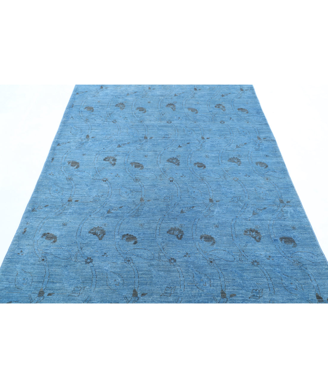 Overdye 5'0'' X 7'3'' Hand-Knotted Wool Rug 5'0'' x 7'3'' (150 X 218) / Blue / Blue