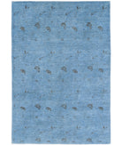 Overdye 5'0'' X 7'3'' Hand-Knotted Wool Rug 5'0'' x 7'3'' (150 X 218) / Blue / Blue