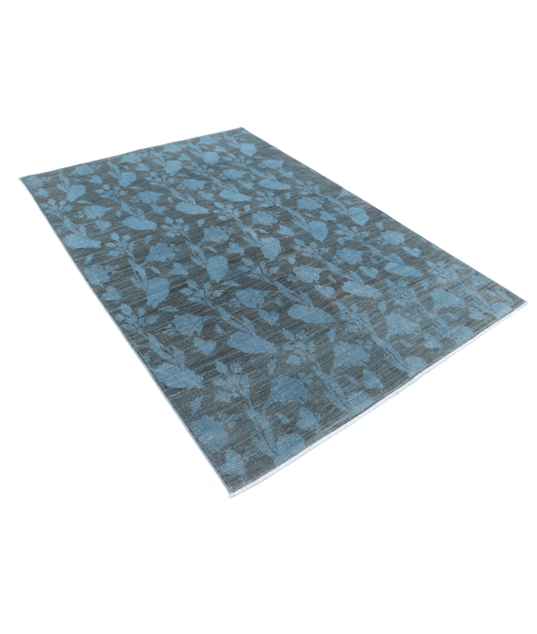 Overdye 5'4'' X 7'8'' Hand-Knotted Wool Rug 5'4'' x 7'8'' (160 X 230) / Blue / Blue