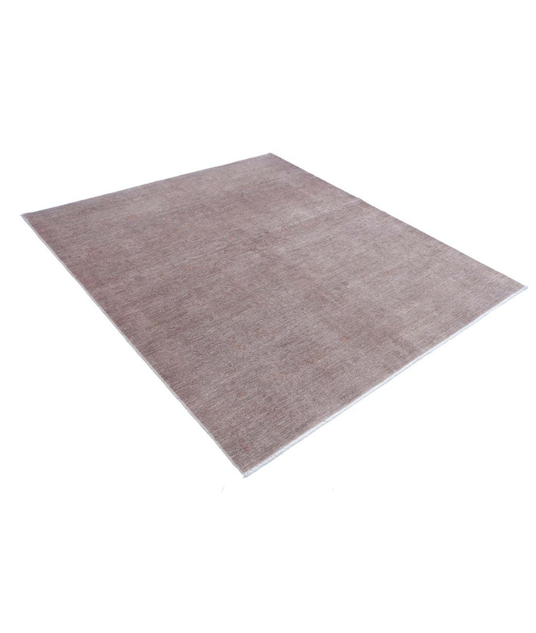 Overdye 5'10'' X 6'6'' Hand-Knotted Wool Rug 5'10'' x 6'6'' (175 X 195) / Taupe / Taupe