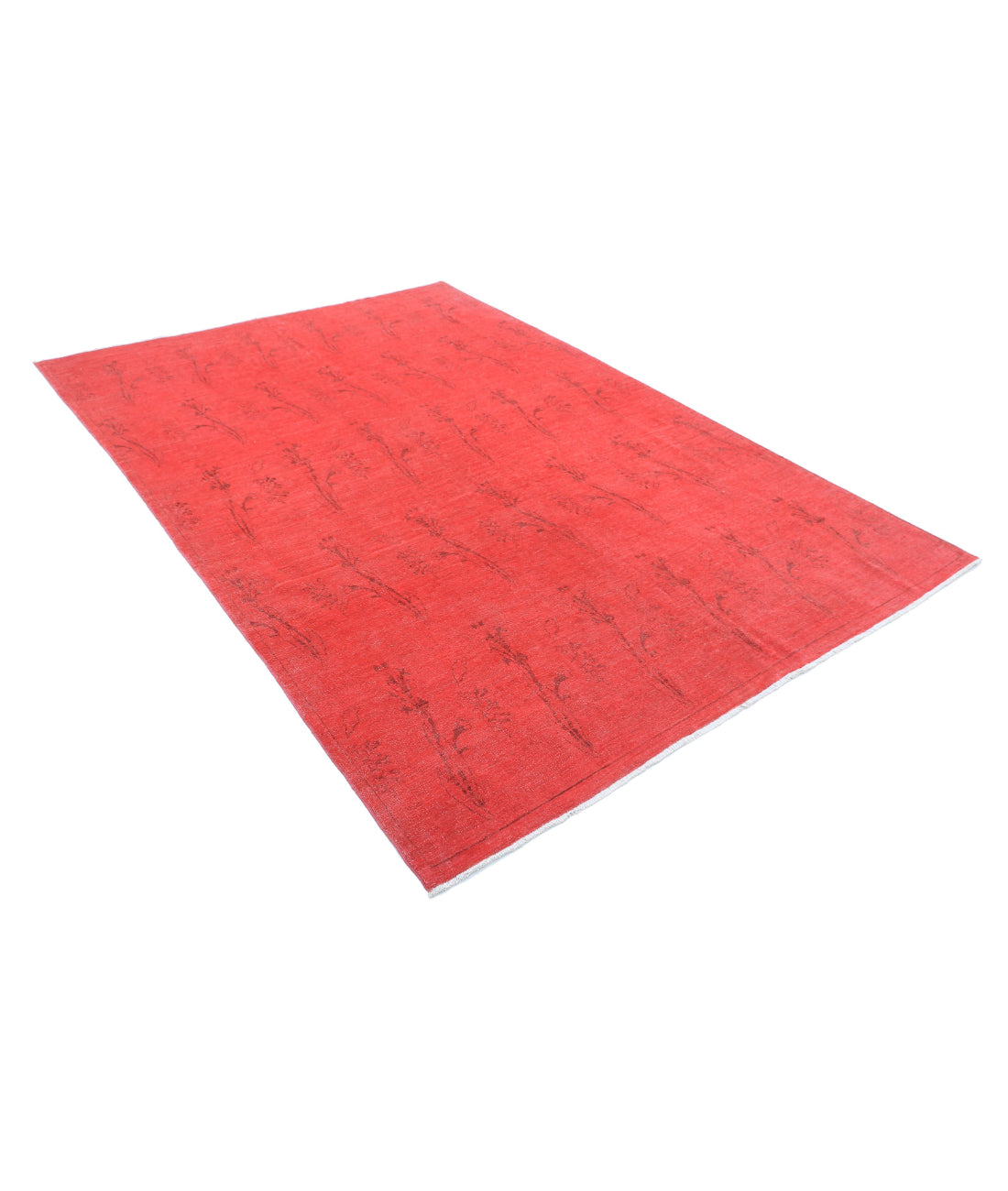 Overdye 5'11'' X 8'8'' Hand-Knotted Wool Rug 5'11'' x 8'8'' (178 X 260) / Red / Red