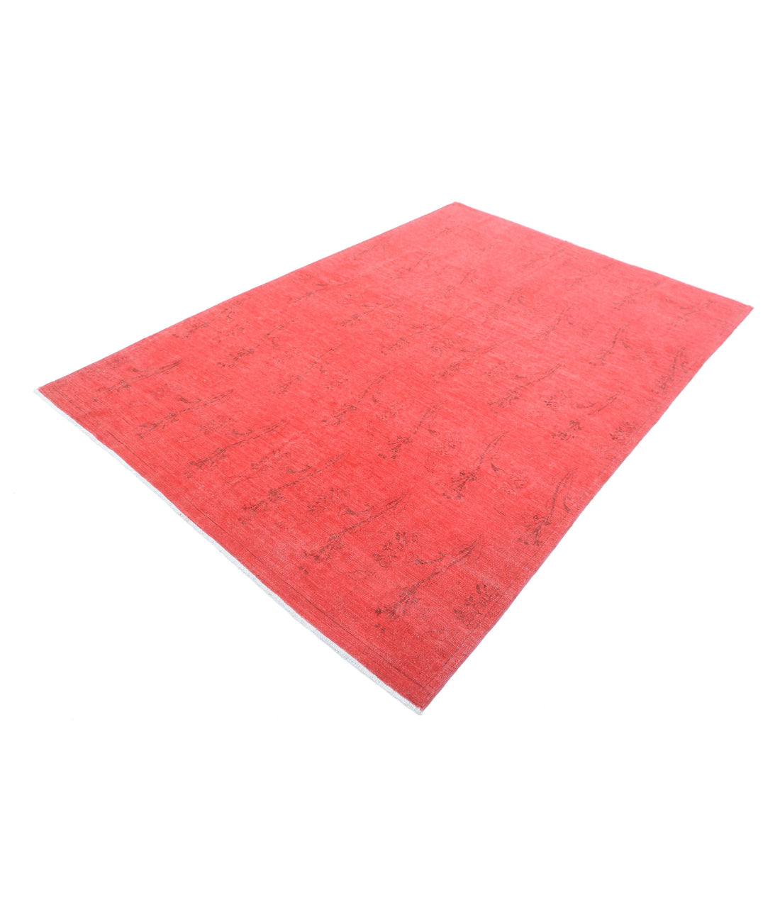 Overdye 5'11'' X 8'8'' Hand-Knotted Wool Rug 5'11'' x 8'8'' (178 X 260) / Red / Red