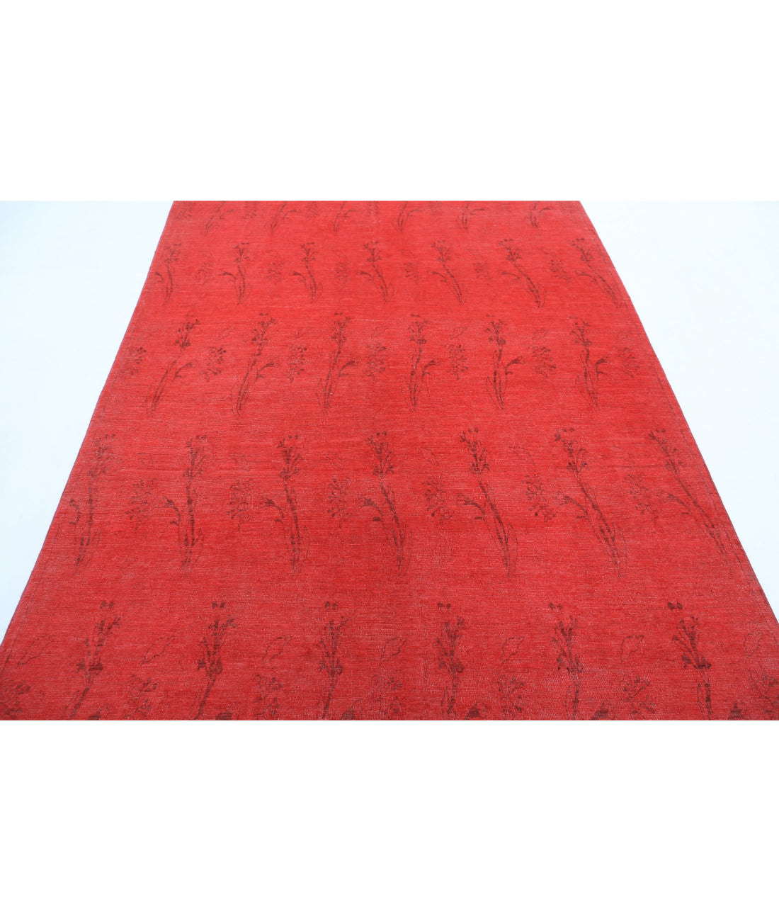 Overdye 5'11'' X 8'8'' Hand-Knotted Wool Rug 5'11'' x 8'8'' (178 X 260) / Red / Red