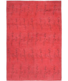 Overdye 5'11'' X 8'8'' Hand-Knotted Wool Rug 5'11'' x 8'8'' (178 X 260) / Red / Red